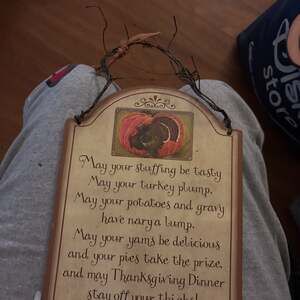 Happy Thanksgiving Sign  Holiday Plaque Wood Wooden Door Hanger